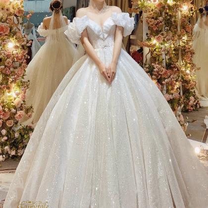 VÁY CƯỚI THIẾT KẾ CAO CẤP TRỄ VAI FAIRYTALE BRIDAL