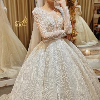 VÁY CƯỚI THIẾT KẾ DÀI TAY CAO CẤP FAIRY TALE BRIDAL / MJU STUDIO