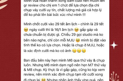 PHẢN HỒI CỦA KHÁCH VỀ MJU STUDIO| CDCR QUYỀN - DƯƠNG