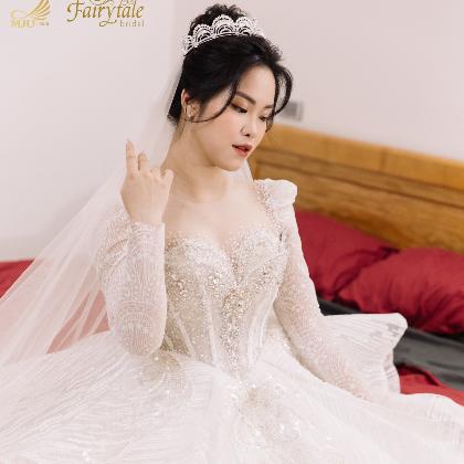 CÔ DÂU VÂN NHI XINH ĐẸP TRONG MẪU VÁY CƯỚI  CAO CẤP BY FAIRYTALE BRIDAL