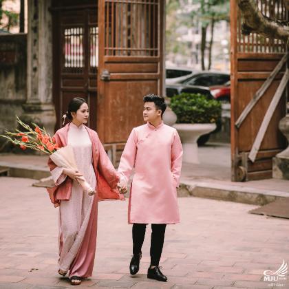 Ảnh cưới Độc Đáo đậm vị Tết xưa, đẹp tinh khôi dành cho cô dâu chú rể Hoàn Huyền từ MJU Studio